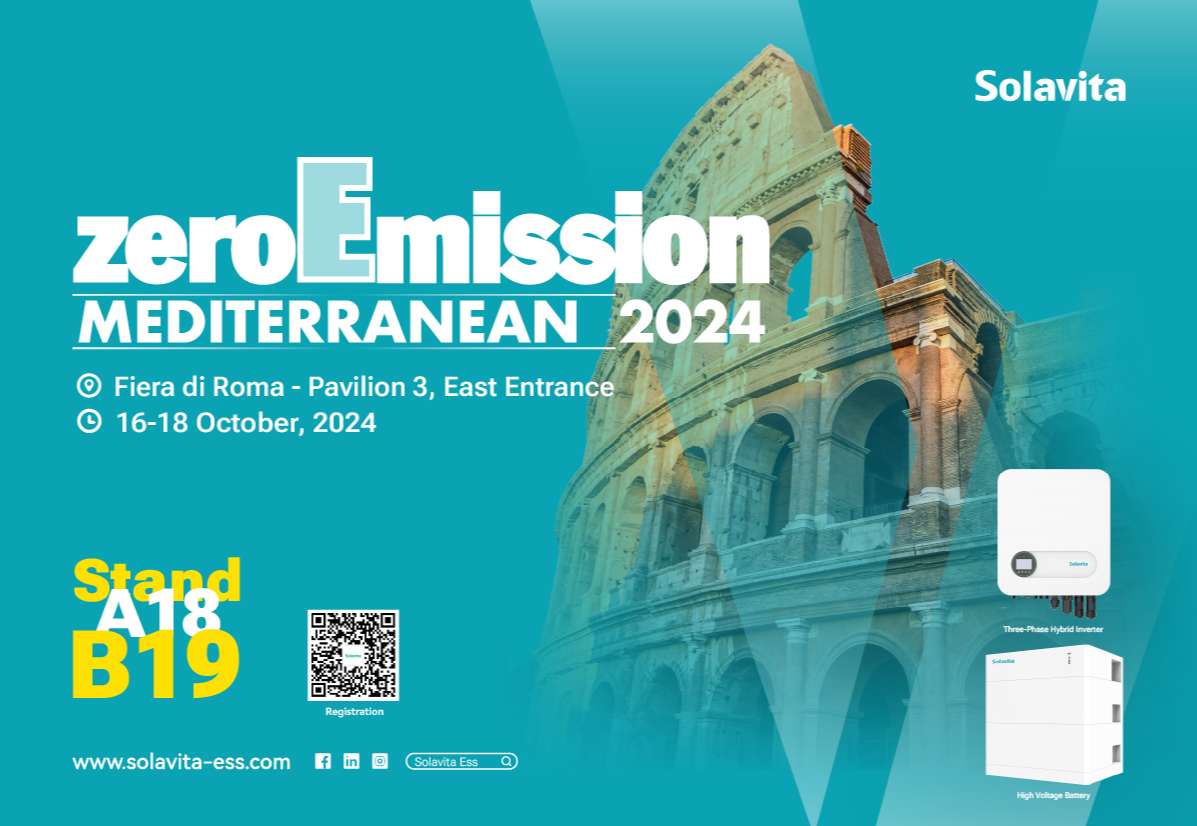 2024 ZeroEmission Mediterranean​​ expo Werbebanner, das die Zeit, den Ort und die Standnummer der Ausstellung angibt